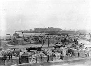 Supplies at the port of Cherbourg