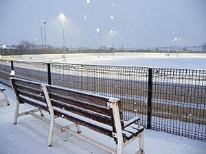 Track-side bench, Kinsley Greyhound Stadium - geograph.org.uk - 1628739