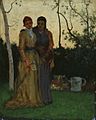 Two Sisters in the Garden by George Inness 1882