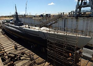 USS Bowfin SS 287 in drydock 2004