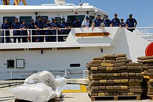 US Coast guard cutter Paul Clark crew members offloads contraband -- .VHjKscm zZk