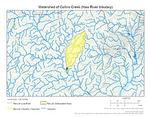 Watershed of Collins Creek (Haw RIver tributary)