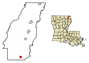 Location of Epps in West Carroll Parish, Louisiana.