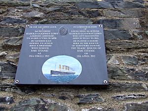 Barmouth plaque to Harold Lowe (Titanic)