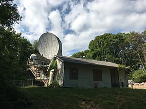 Bell Labs 7 Meter Antenna and control building at Crawford Hill