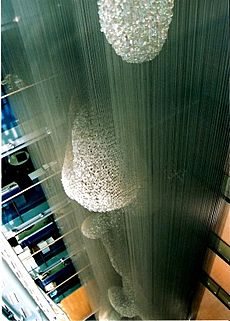 Bleigiessen-Glass-Bead-Sculpture-London-Looking-down-from-the-top-floor