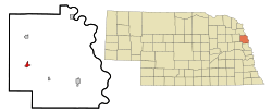 Location of Oakland, Nebraska