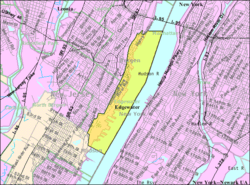 Census Bureau map of Edgewater, New Jersey