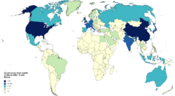 Countries by total wealth (trillions USD), Credit Suisse