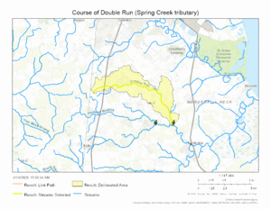 Course of Double Run (Spring Creek tributary)