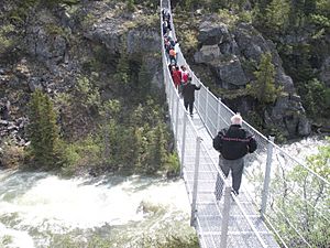 Crossing The Yukon Suspension Bridge