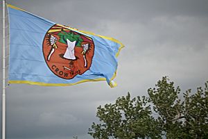 Crow nation flag at Crow Agency