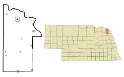 Location of Newcastle, Nebraska