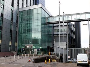 Entrance to Stadium House, Cardiff