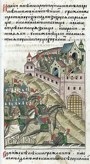 Facial Chronicle - b.10, p.049 - Tokhtamysh at Moscow