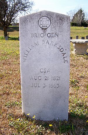 Gravestone of General William Barksdale - Greenwood Cemetery, Jackson