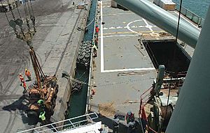 HMAS Tobruk unloading 2005