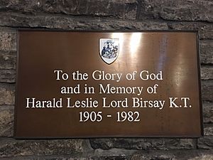 Harald Leslie Lord Birsay memorial in Kirkwall Cathedral, Orkney
