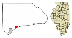 Location of Elizabethtown in Hardin County, Illinois