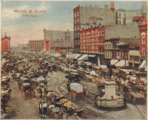 Haymarket Square, Chicago Circa 1905 (front) (cropped)