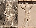 Hoplite circa 500 BCE and Scythian soldier of the Achaemenid army circa 480 BCE enhanced