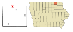 Location of Chester, Iowa