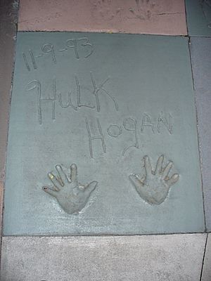 Hulk Hogan's handprints in cement (Great Movie Ride, Walt Disney World's Disney's Hollywood Studios)