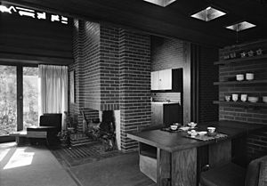Interior of Frank Lloyd Wright's Pope-Leighy house