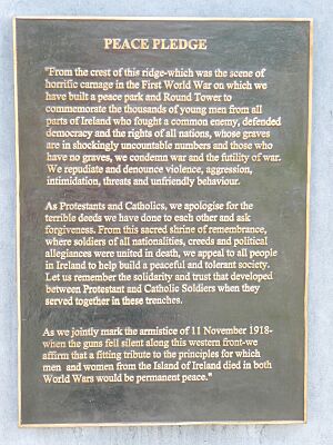 Irish 'Peace Pledge' plaque, Messines, Belgium