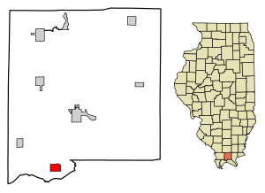 Location of Belknap in Johnson County, Illinois