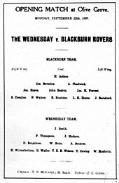 Leaflet advert for blackburn rovers match-1887