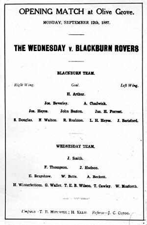 Leaflet advert for blackburn rovers match-1887