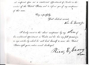 MajGravesd8Altr accepting WP appointment 1859 pg2 with Rice Srs Sig
