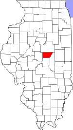 Map of Illinois highlighting DeWitt County