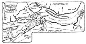 Map of Operations on the Delaware River at Philadelphia, PA Oct-Nov., 1777