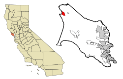 Location in Marin County and the state of California