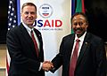 Mark Green and Abdalla Hamdok at USAID HQ (2)