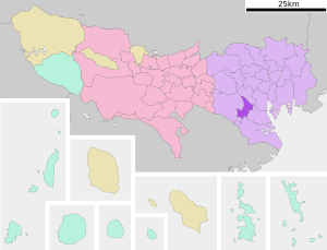 Location of Meguro in Tokyo