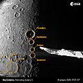 Mercury's shadowy north pole revealed by M-CAM 1 (with labels) ESA505325 - Mercury s shadowy north pole revealed by M-CAM 1 with labels
