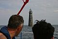 Minots Ledge Light as seen from a passing sailing vessel
