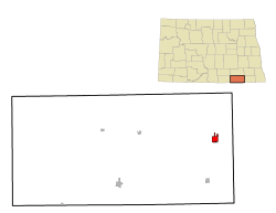 Location of Oakes, North Dakota