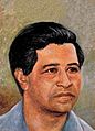Portrait of Cesar Chavez by Manuel Gregorio Acosta, 1969