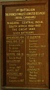 Prince of Wales's Leinster Regiment Royal Canadians plaque @ Royal Military College of Canada.JPG