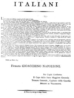 Proclama di Rimini 18 marzo 1815