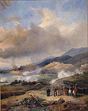 Remond - Le général de division Suchet, commandant le 3ème corps de l'armée d'Espagne, reçoit la capitulation de la ville de Tortosa, 2 janvier 1811.jpg
