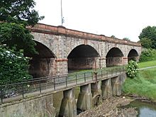 Road bridge and footbridge across the River Trym, Sea Mills, Bristol (geograph 3028879)