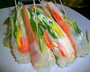 Salmon rice roll