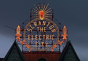 Scranton, Pennsylvania, restored historic Electric City sign by Carol Highsmith (LOC highsm.04369)