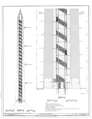 Sections - Washington Monument, High ground West of Fifteenth Street, Northwest, between Independence and Constitution Avenues, Washington, District of Columbia, DC HABS DC,WASH,2- (sheet 31 of 37)