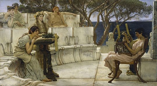 Sir Lawrence Alma-Tadema, RA, OM - Sappho and Alcaeus - Walters 37159